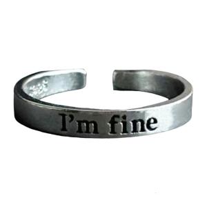 Opening Adjustable Couple Ring Im Fine Save Me Engraved Alloy Ring Accessory for Daily Wear Or Special Occasions