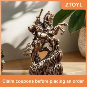 【ZTOYL】 Trang Trí Nội Thất Thủ Công Mỹ Nghệ Đồng Trung Quốc Thiên Chúa Của Sự Giàu Có Cưỡi Ngựa Quan Công Tượng Phụ Kiện Đồng Văn Phòng Bàn Trang Trí Nội Thất