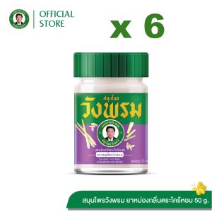 Wangpromherb (สมุนไพรวังพรม) ยาหม่องกลิ่นตะไคร้หอม ขนาด 50 กรัม ( 6 ขวด)