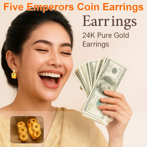 Vintage Copper Coin Ear Cuffs Boho Hoop Chinese Style Crushed Ice Design Lucky Wealth Womens Jewelry Accessories Gift
