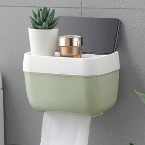 Space-Saving Wall-Mounted Toilet Paper Holder With Tissue Dispenser & Storage-Easy Adhesive Installation Creative Roll Paper Box2026