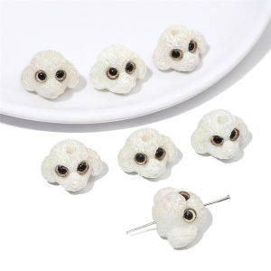 ลูกสุนัขพุดเดิ้ลน่ารักลูกปัดเรเซิ่นทำมือ1ชิ้น19x1 5มม. สำหรับทำเครื่องประดับพวงกุญแจกำไล DIY