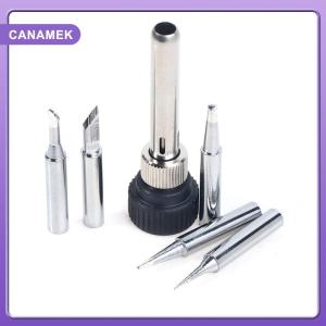 【CANAMEK】 For ESD 852D 936 937D 898D 907 HAKKO Iron Tip Cannula Casing And 5 X Solder Iron Tips Soldering Station Iron Handle Adapter