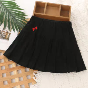 Coquette Pleated Skirt Short for Kids Girls 3-10 Years Old Korean Style Cute Ribbon Palda Short for Girls