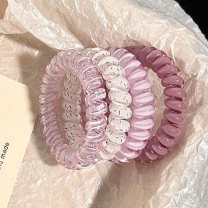 Rosy Recess Korean Style Cute High-Elastic Spiral Hair Ties for Women Soft No-Trace Hair Bands with Fresh Design