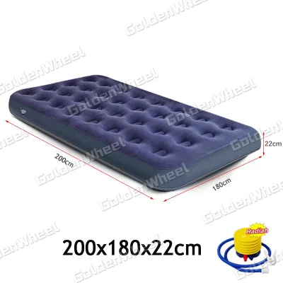 Bestway Kasur Angin King ( 203 x 183 ) + Pompa Kasur Angin Camping Portable Bisa Di Lipat Kasur Camping Portable Lipat / Kasur Angin Double Biru