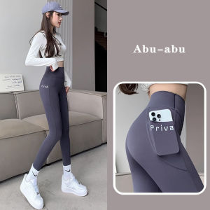 Celana Leggings Panjang Olahraga Wanita High Waist Behan Spandeks Murah Import Dengan Saku
