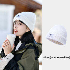 Camelcrown dệt kim Mũ len MŨ LEN bảo vệ tai đa năng cho nữ Mũ chu vi vòng đầu lớn chống gió dày