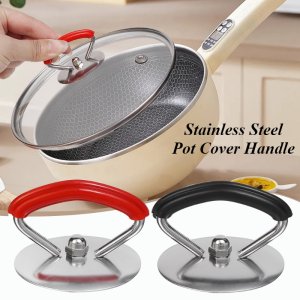 1PCS Universal Pot Lid Handle Stainless Steel Heat Resistant Pot Lid Handle Replacement with Screws and Washers Pan Lid Holding Handles