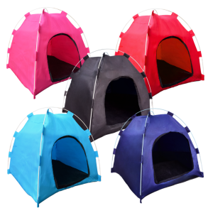 TENDA RUMAH KUCING ANJING LUCU BISA DILIPAT GRATIS BANTAL EMPUK