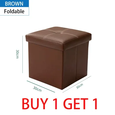 LUVHOME Ottoman Storage Stool Foldable Sofa With Storage Box Leather Storage Benches Chair Box Organizer Footrest Seat