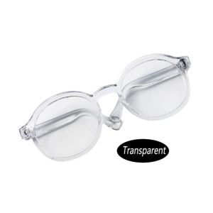 GFNIE6 Transparent Transparent Plastic Glasses Plastic Doll Accessory Doll Mini Glasses Lovely Miniature Round Transparent Glasses Kids Gift