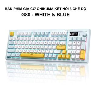 Bàn Phím Giả Cơ ONIKUMA G80 - Bàn Phím Không Dây Kết Nối 3 Chế Độ Có Màn Hình Và Núm Xoay Tiện Lợi