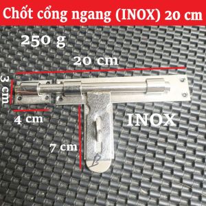Chốt Cửa Cổng Ngang INOX 20cm – Dày Dặn Chống Rỉ Sét An Toàn Cho Gia Đình