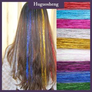 [huguosheng] เส้นใยไหมแวววาวแวววาวแวววาวสำหรับตกแต่งผมเส้นใย120สีรุ้ง