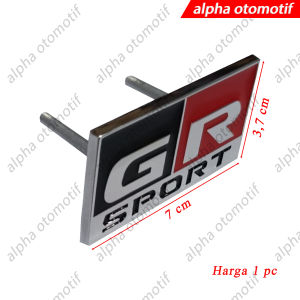 Emblem Mobil Toyota " GR SPORT " Grill Metal Chrome