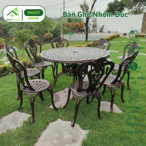 Bộ Bàn Ghế Ngoài Trời SMARTHOMES D120 Nhập Khẩu Cao Cấp Bền Đẹp Cho Ban Công Sân Vườn