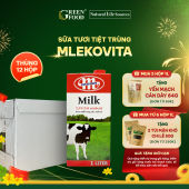 Thùng 12 Hộp Sữa Tươi Tiệt Trùng Mlekovita Nguyên Kem Không Đường 1L - nhập khẩu chính hãng từ Ba Lan phù hợp với trẻ em trên 1 tuổi.