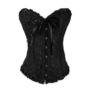 Women Bustier Lace Up Corset Top Corset Boned Waist Trainer Lingerie Overbust Corsets Body Shaper Plus Size