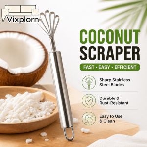 Vixplorn Coconut Grater Scraper Fish Scaler Stainless Steel Durable Rumah Tangga Kitchen Meat Remover Manual