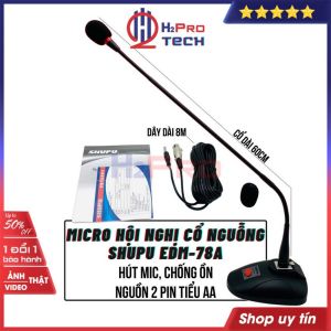 Micro Cổ Ngỗng Có Dây Shupu Edm-78A Cao Cấp Hút Mic Chống Ồn Giảm Hú Dây Dài 8M-H2Pro Tech Micro Hội Nghị Cổ Ngỗng