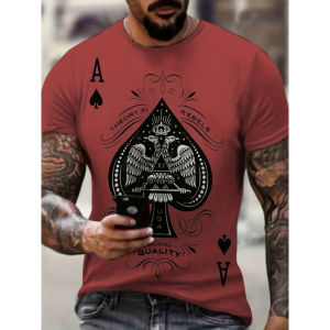 Mens Short Sleeve T Shirt 05 New style top with a round neck trendy brand loose fit and versatile   card pattern T T shirt ME13