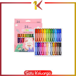 SK-A99 Crayon Oil Pastel Isi 12 dan 24 Warna Motif Kartun Perlengkapan Mewarnai Anak / Set Krayon