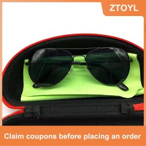 【ZTOYL】 กล่องเก็บแว่นตาแฟชั่นแบบแข็งแบบพกพากล่องผ้าอ๊อกซ์ฟอร์ดแบบมีซิปกล่องใส่แว่นตาอ่านหนังสือ