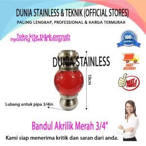 Bandul Akrilik Merah 3/4in aksesoris stainless steel