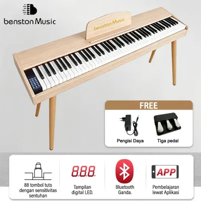Benston Music Piano Elektrik 88 Tombol untuk Rumahan Dewasa Persiapan Ujian Pendidikan Guru PAUD/TK Anak-anak dan Pemula / Piano Pintar