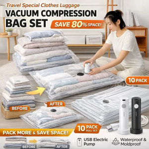 Vacuum Storage Bags Vacuum Compression Bag Set USB Electric Pump  Airtight Seal Space Saving Storage Clothes Storage