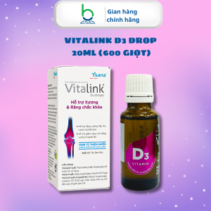 Dung Dịch Nhỏ Giọt Vitalink D3 Drop Bổ Sung Vitamin D3 Hỗ Trợ Xương Chắc Khỏe cho trẻ từ 1 tuổi