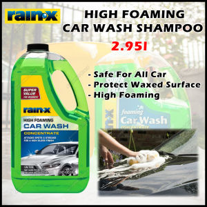 🌱 Rain-X / Rain - X / Rain X / RainXOriginal High Foaming Car Wash Concentrate 2.95L Biodegradable Protect Waxed Surface Suitable For All Car Paint Remove Dirts Cuci Kereta Berbuih Tinggi Car Care DIY