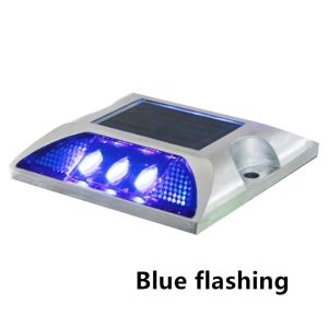 Square Aluminum LED Flashing Blinking on and off Cat Rye Reflector Solar Road Stud with Anchor
