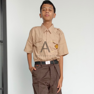 Baju pramuka laki laki lengan pendek Seragam sekolah SMA SMU kain Oxford