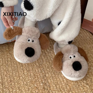 Xixitiao Mùa Đông bé nhà phòng bên trong nhung ấm trẻ em bằng cotton Dép cô gái vui vẻ phim hoạt hình Wallace và gromit sợi bông sang trọng Giày