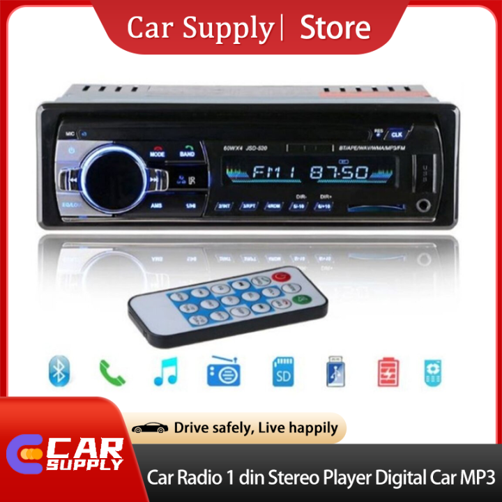 JSD-520 Car Radio 1 din Stereo Player Digital Bluetooth LED Display Car ...