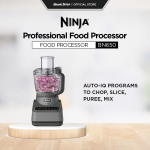 Ninja Food Processor with 4 Automatic Programs Chop Puree Slice Mix and 3 Manual Speeds 2.1L Bowl Chopping Slicing & Dough Blades 850W Dishwasher Safe Parts Black BN650
