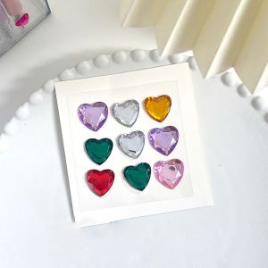 BWNTIX Kids Kawaii Stationery Phone Laptop Hand Account Students Bling Decorative Sticker Love Heart Rhinestone 3D Crystal Diamond Sticker DIY Children Toys