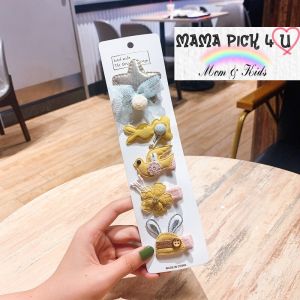 Mamapick4u [SG] Toddlers Kids Baby Girl Summer Charm Flower Floral Cartoon Cute KoreanStyle Hair Clips Set Hair Bands Set Hair Pin Plush Headdress Hair Dress Hair Accessories Purple Pink Sunflower