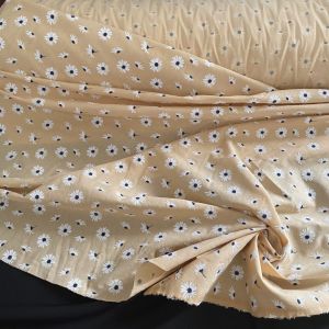 Vải Thô Linen Họa Tiết Hoa Sơn - Chất Cotton 100% Đàn Hồi Hơi Thô Nhẹ Khổ 1m48 - May Áo Sơ Mi Đầm Váy