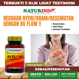 Obat Kebas dan Kesemutan Ampuh Herbal Nyeri Lutut Pegal Linu Pelancar Peredaran Darah - BV Flow Naturindofit