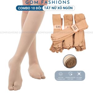 Combo 10 đôi vớ nữ cổ cao xỏ ngón tất chân chống nắng cực tốt  chất liệu cotton mềm mịn êm chân thoáng khí -TATNGON-GVG-CAO-CB