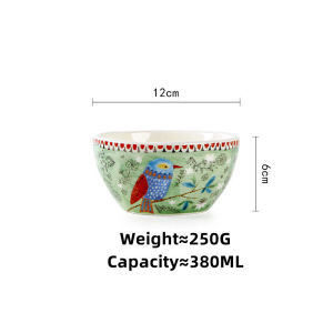 Omk phong cách Mỹ underglaze gốm 4.7 inch Bát 380ml Bộ đồ ăn gia đình