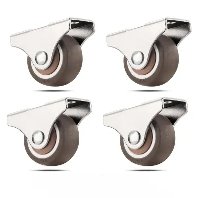 XYRT1 4Pcs 1 Bánh xe bánh xe cố định Mini Bánh xe nhỏ Đầu loại Bộ bánh xe nội thất Lăn đồ nội thất