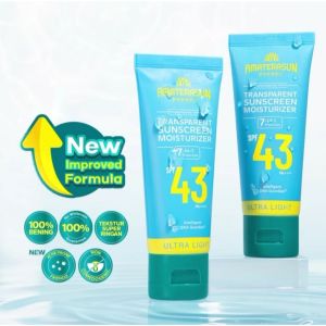 AMATERASUN Transparent Sunscreen ( BIRU MUDA ) Moisturizer SPF 43 PA+++ 50GR