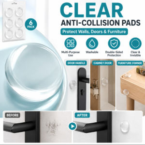 Door Wall Bumper Transparent PU Self Adhesive Door Edge Protector Double Sided Protection Multi Function Stick On Wall Corner Guard Home Safety