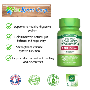 Nature’s Truth Probiotic-14 Supplement – 3 Billion CFU – 60 Capsules