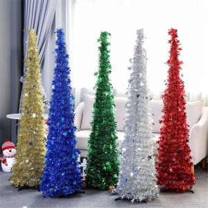 EXALT SURPLUSS73SS5 For Holiday Christmas Collapsible Retractable Home Decorations Folding Colored Christmas Tree Artificial Christmas Tree Tinsel Sequins Tree