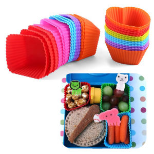 songduanshi 3Pcs Bento Divider Cup Easy Clean Mould Reusable Cake Mold Dessert Sushi Separate Storage Accessories Food Lunch Box Liner